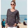 Enza Ladies Burnout Fleece Wide Neck Crew (XS-4X)